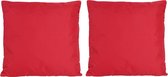 8x Bank/sier kussens voor binnen en buiten in de kleur rood 45 x 45 cm - Tuin/huis kussens