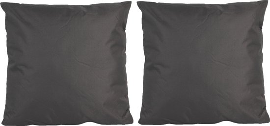 6x Bank/sier kussens voor binnen en buiten in de kleur antraciet grijs 45 x 45 cm - Tuin/huis kussens