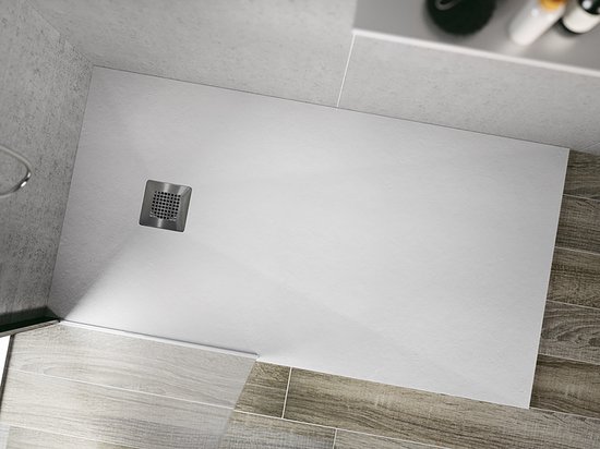 Sol de douche en pierre composite Veroni Madison 120x80x3cm Blanc