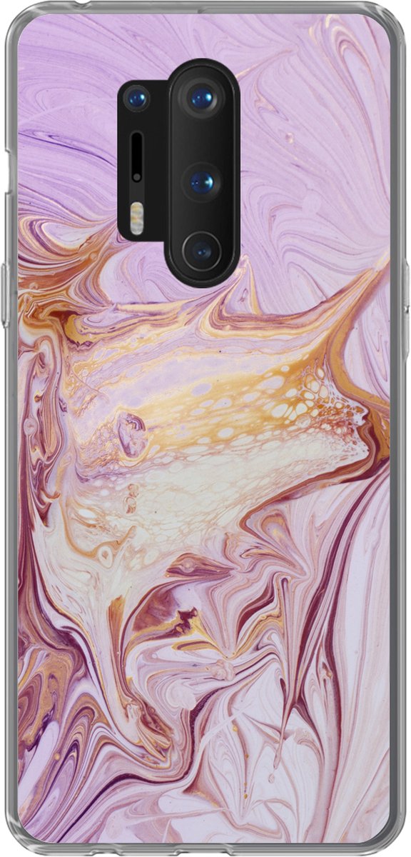 Telefoonhoesje Geschikt voor OnePlus 8 Pro hoesje - Marmer print - Verf - Abstract - Siliconen Telefoonhoesje Telefoonhoesje
