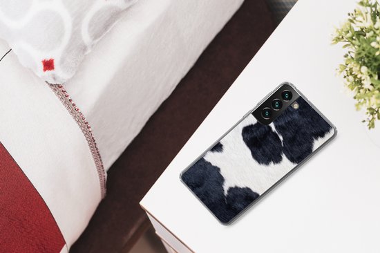 Coque Samsung Galaxy S22 - Image d'une peau de vache noire et blanche - Coque de téléphone en Siliconen