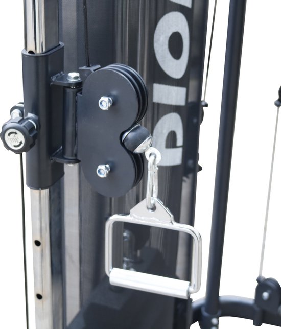 Station De Musculation à Câbles DIONE – 2 X 50 Kg, Poulies Réglables 15 Hauteurs, Barre De Traction Intégrée, 166 Kg