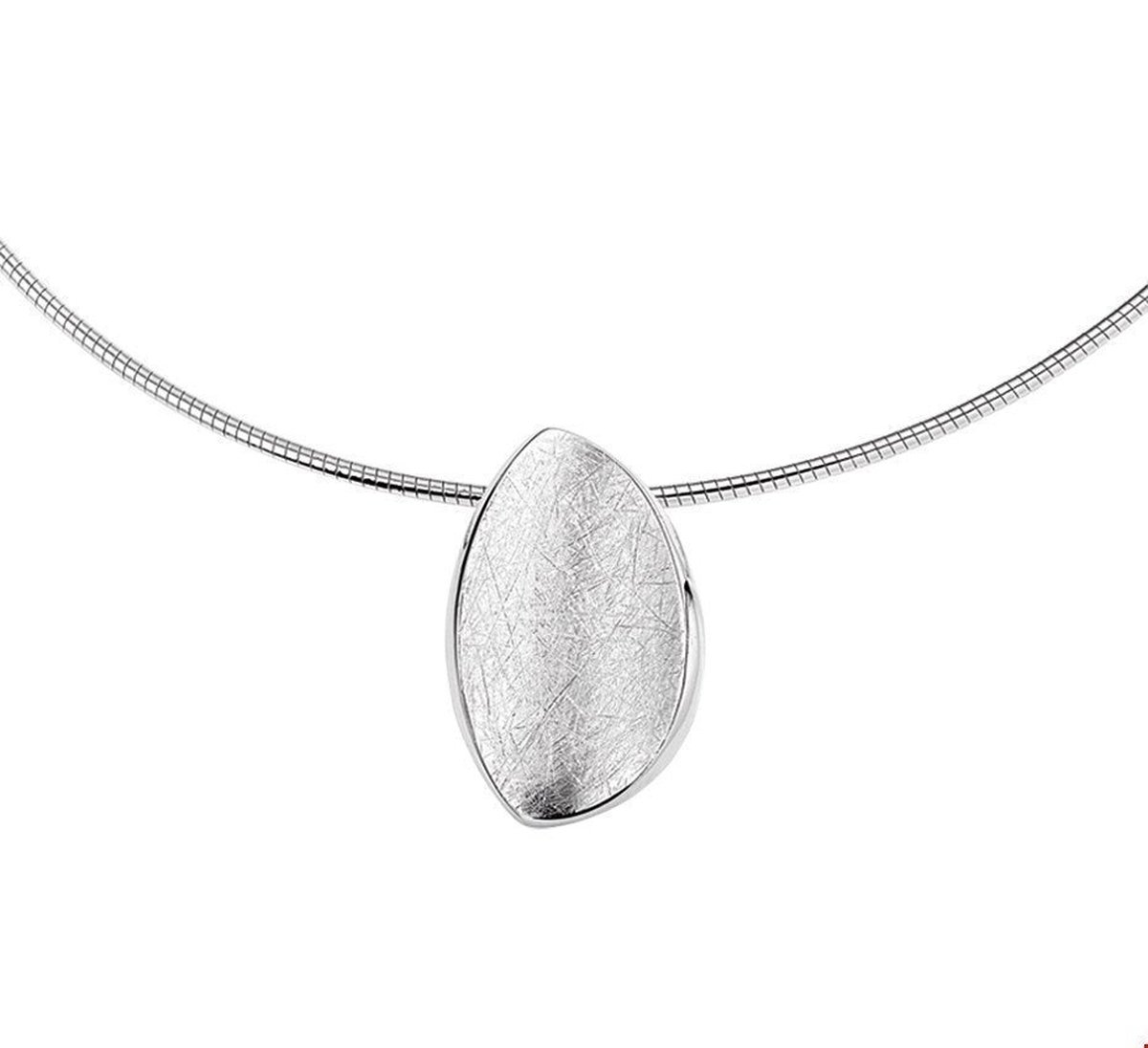 The Jewelry Collection Ketting En Hanger Gescratcht 1,5 mm 42+3 cm - Zilver