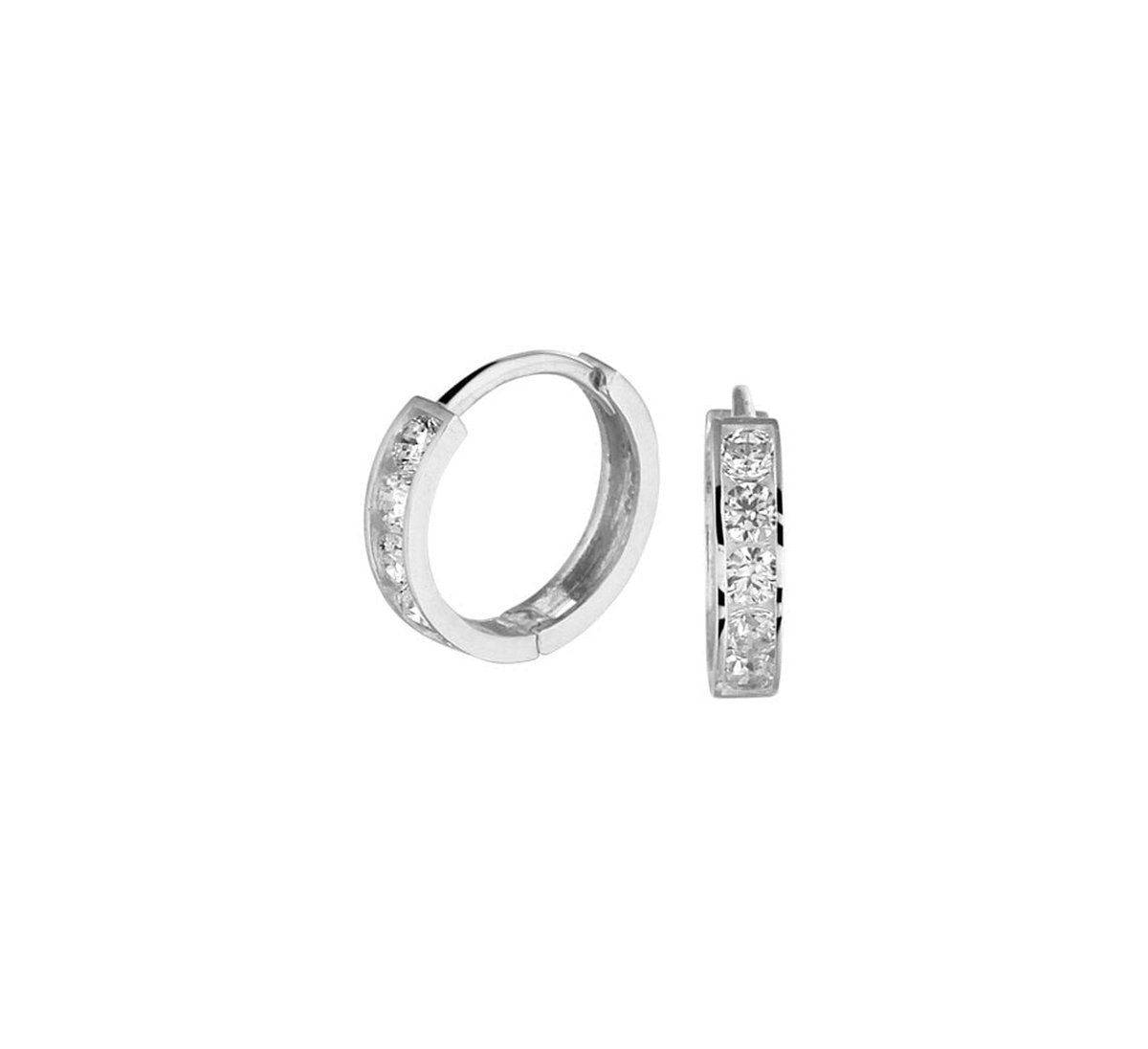 Witgouden Klapoorringen zirkonia 4105154