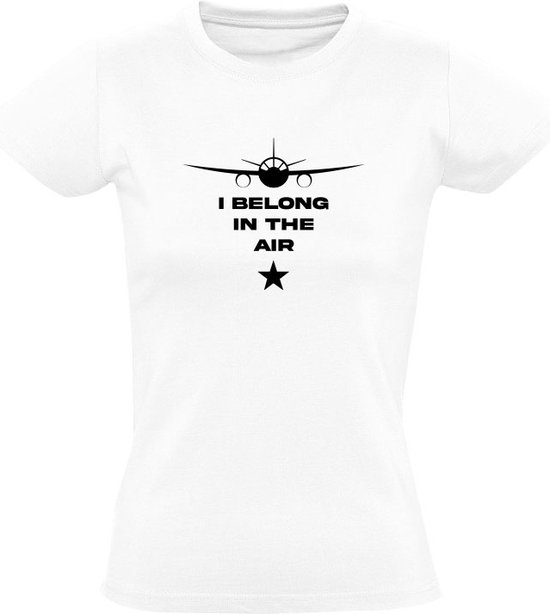 J'appartiens à l'air T-shirt femme | pilote | KLM | Agent de bord | Agent de bord | avion | mouche | Schiphol | Blanc