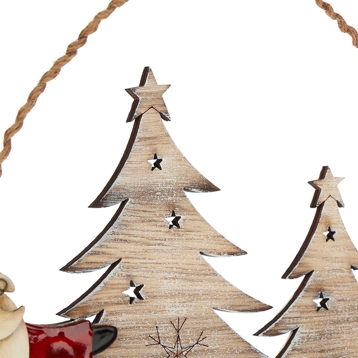 8 Anges En Bois à Suspendre - Décoration Sapin De Noël, Style Rustique, Environ 10x11 Cm