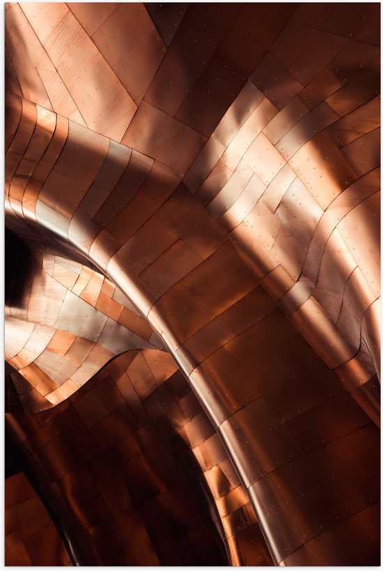 WallClassics - Poster Glanzend – Bronzen Platen - 60x90 cm Foto op Posterpapier met Glanzende Afwerking