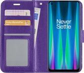 Hoes Geschikt voor OnePlus Nord CE 2 Lite Hoesje Book Case Hoes Flip Cover Wallet Bookcase - Paars
