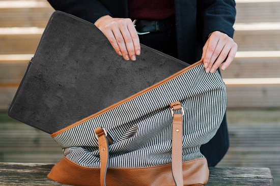 Housse d'ordinateur portable - Zwart - Grijs - Béton - Industriel - Housse d'ordinateur portable - Ordinateur portable - 15 6 pouces