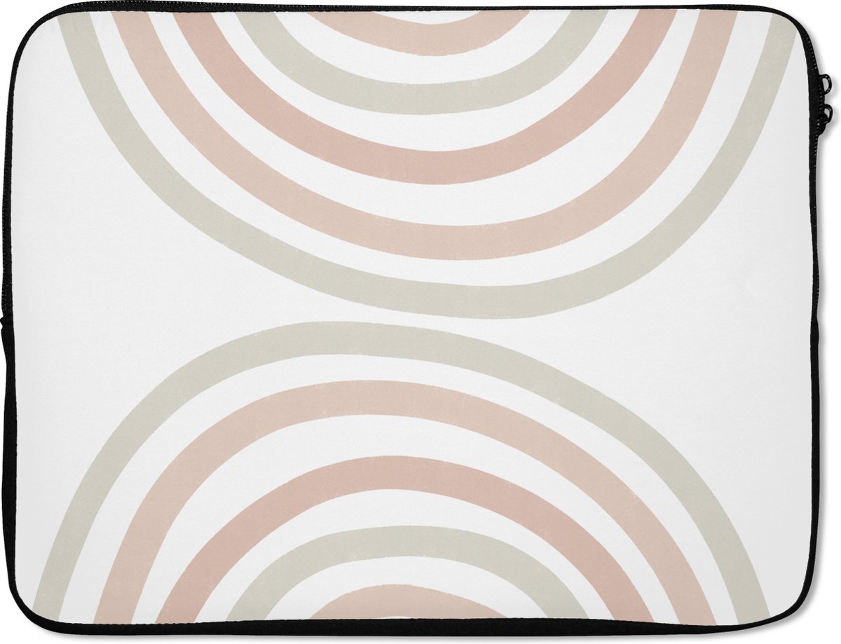Laptophoes - Pastel - Design - Regenboog - Laptop case - 17 Inch - Laptophoezen