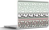 Laptop sticker - 10.1 inch - Planten - Olifant - Patroon - 25x18cm - Laptopstickers - Laptop skin - Cover