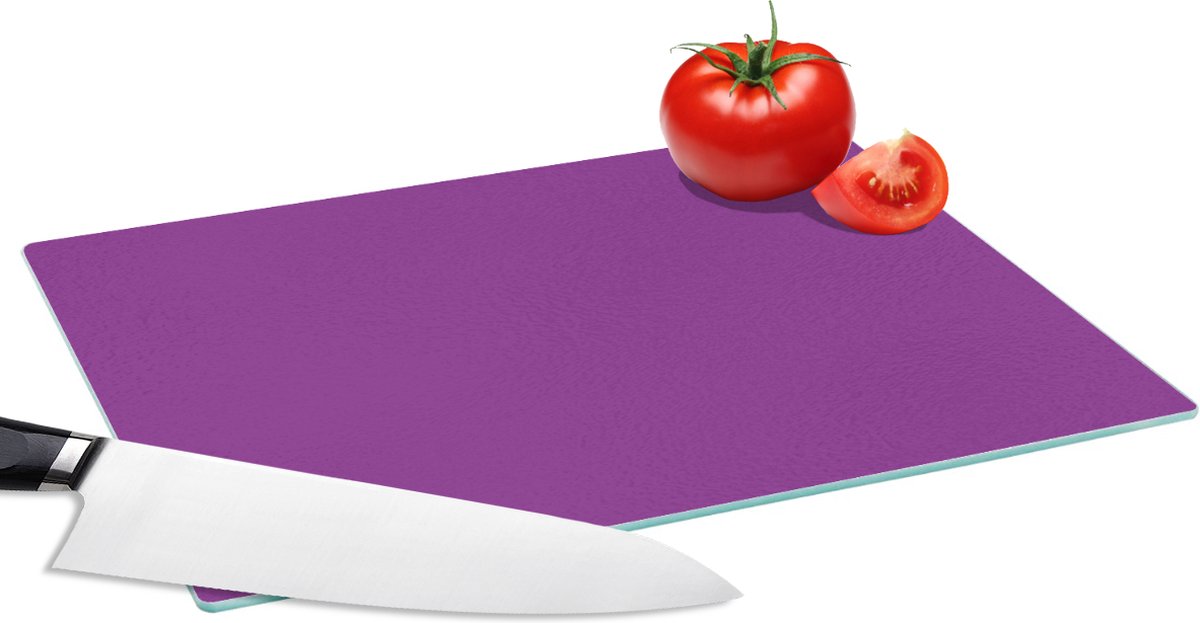 Glazen Snijplank - 28x20 - Paars - Kleuren - Effen - Snijplanken Glas