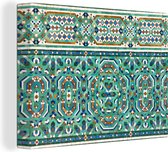 Canvas Schilderij Een traditionele Marokkaanse mozaïekdecoratie - 80x60 cm - Wanddecoratie