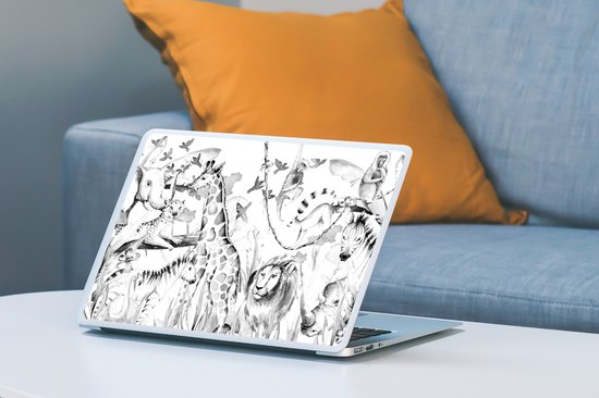 Autocollant pour ordinateur portable - 31,8 cm (13,3 pouces) - Aquarelle - Animaux - Jungle - Garçons - Filles - Enfants - 31 x 22,5 cm - Autocollants pour ordinateur portable - Protection pour ordinateur portable