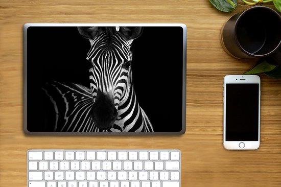 Autocollant pour ordinateur portable - 12,3 pouces - Zebra - Zwart - Wit - Animaux - 30x22cm - Autocollants pour ordinateur portable - Peau pour ordinateur portable - Couverture