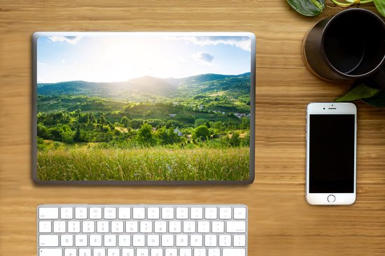 Autocollant pour ordinateur portable - 12,3 pouces - Forêt - Paysage - Soleil - Nature - Lever du soleil - 30x22cm - Autocollants pour ordinateur portable - Skin pour ordinateur portable - Housse