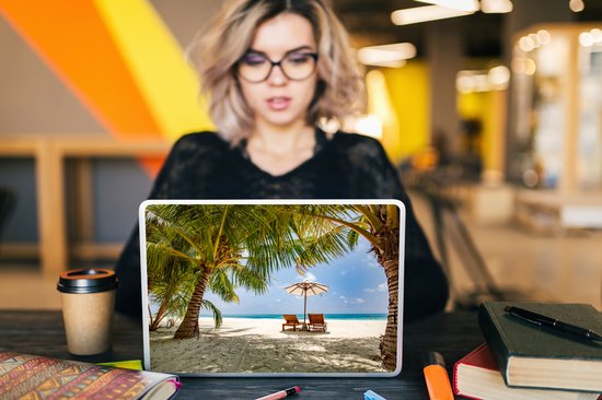 Sticker ordinateur portable - 12,3 pouces - Plage - Chaise de plage - Parasol