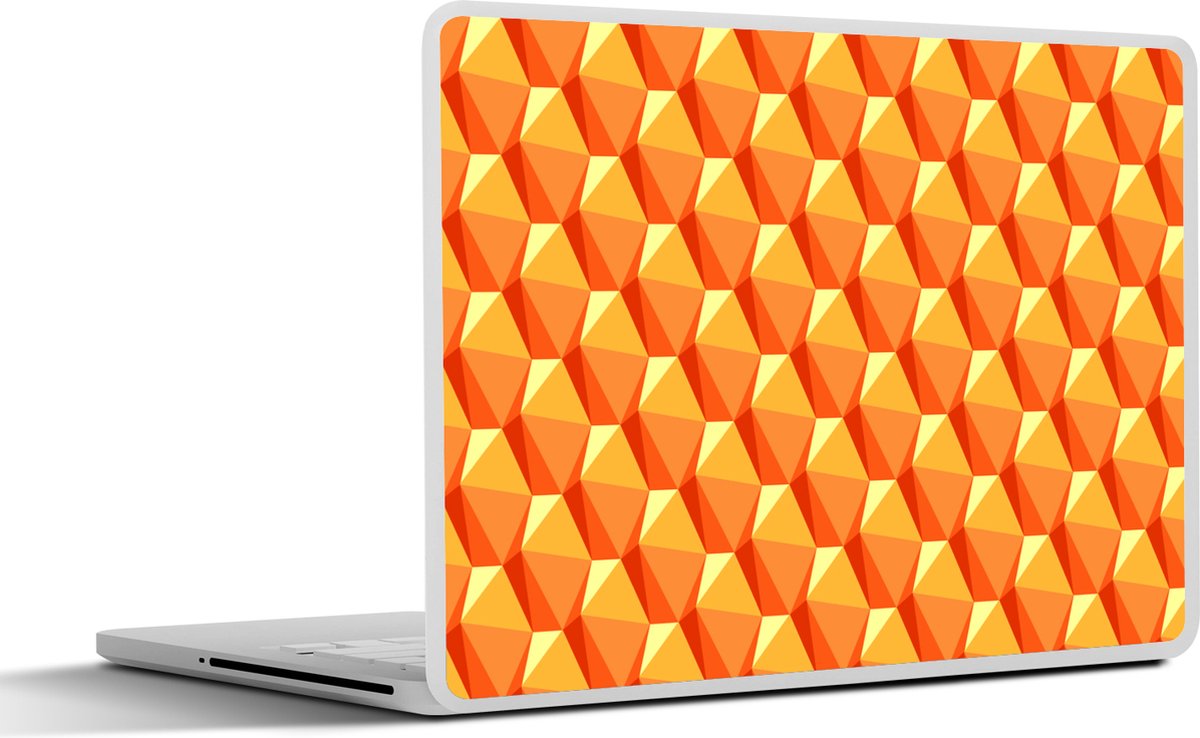 Laptop sticker - 11.6 inch - Oranje - Patronen - 3D - 30x21cm - Laptopstickers - Laptop skin - Cover