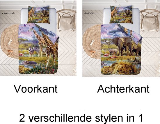 FSYQQASD Dekbedovertrekset, luipaard, 3D-bedrukte dieren, microvezel