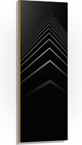 WallClassics - Hout - Stapel Zwarte Abstracte Platen - 40x120 cm - 12 mm dik - Foto op Hout (Met Ophangsysteem)