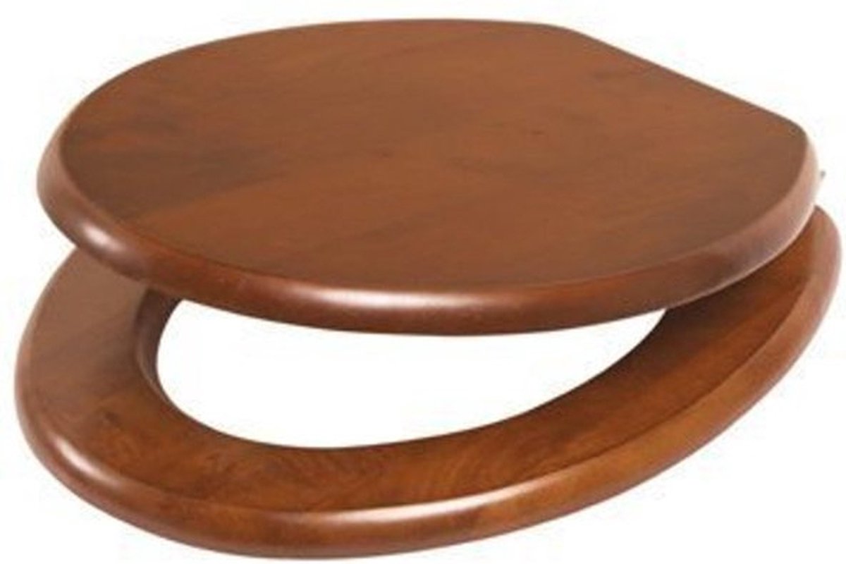 Houten Toiletbril Soft Close Past Altijd Past Nooit Glijdt Massief Eiken Toilet Seat Cover met Verstelbare Scharnier Antislip Anti-B