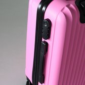 Handbagage koffer 55cm roze 4 wielen trolley met pin slot