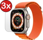 Screenprotector Geschikt voor Apple Watch Ultra Screenprotector Glas Gehard Screen Cover - Screen Protector Geschikt voor Apple Watch Ultra (49 mm) Screenprotector Tempered Glass - 3 PACK