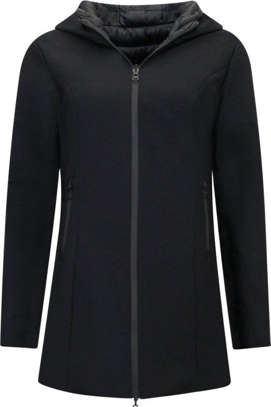 Dames Jas - Zwart - Polyester - Stijlvol en Verfijnd Ontwerp - Duurzame Kwaliteit - Maten S-2XL
