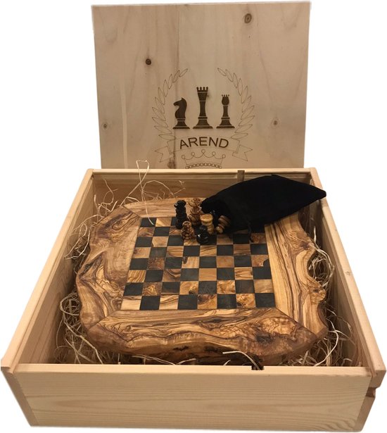 Afbeelding van het spel Schaakbord met Geschenkverpakking - Olijfhout