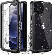 SBG Waterdicht Transparant Hoesje geschikt voor Apple iPhone 12 | Shockproof | Onderwater tot twee meter | Antislip greep | IP68-gecertificeerd | Doorzichtig / Zwart