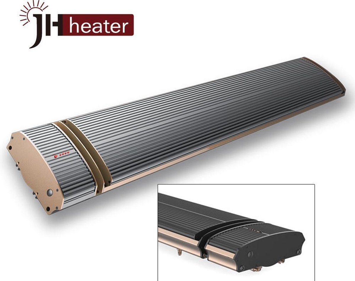 JH Heater Infrarood terrasverwarmer met afstandsbediening en Bluetooth luidspreker 3200 Watt Gold/Black