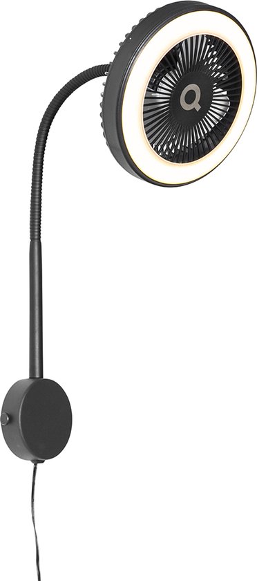 QAZQA dores - LED Wandlamp met flexarm - 1 lichts - Ø 17 cm - Zwart - Woonkamer | Slaapkamer | Keuken