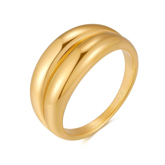 Twice As Nice Ring in edelstaal, dubbele ring 56