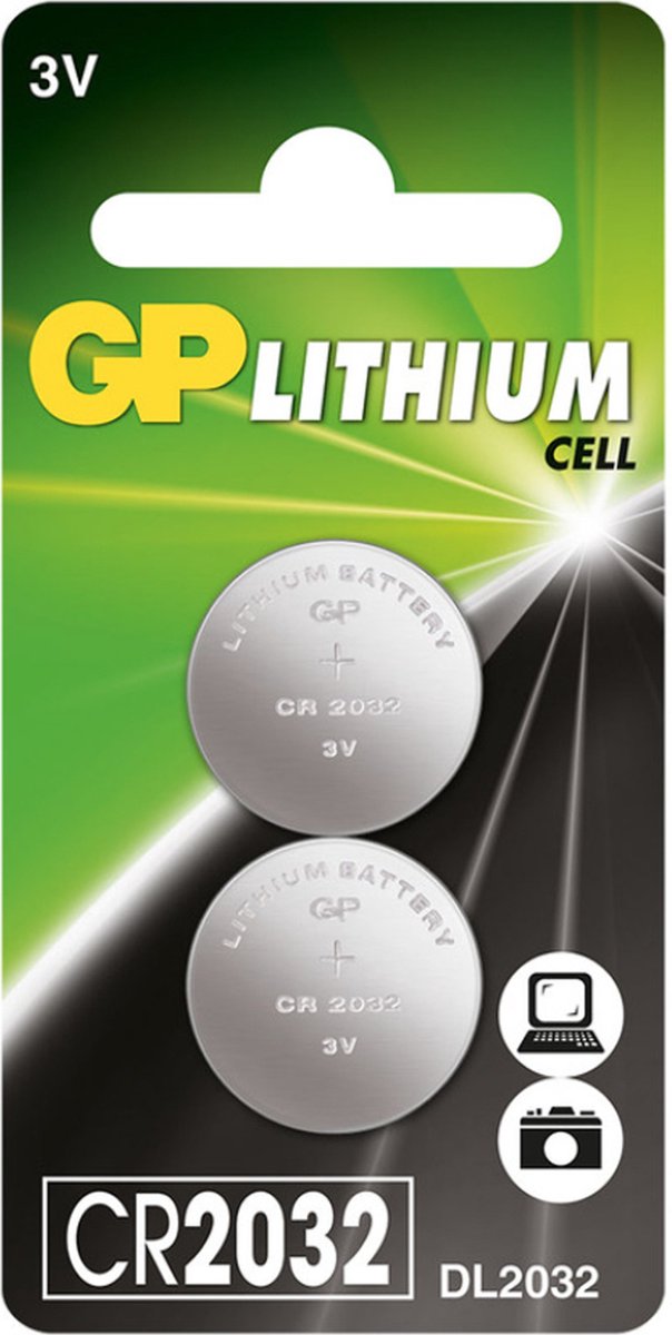 20 Stuks (10 blister a 2st) GP CR2032 210mAh 3V lithium batterij