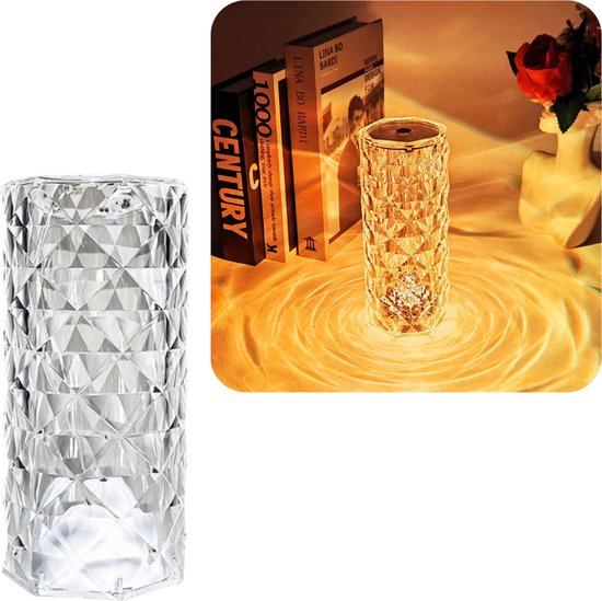 Luxury-Rose Led tafellamp 21x9 cm | Sfeer lamp | Tafel Lamp | Warm licht | Touch | 3 Standen