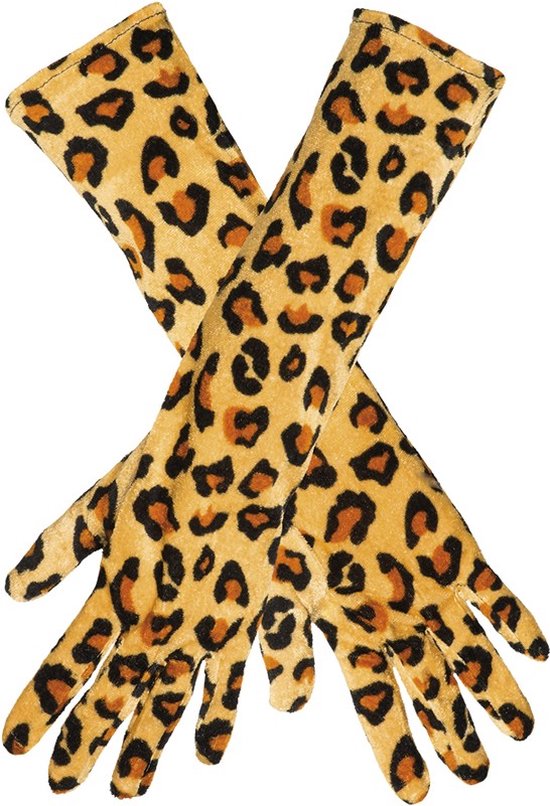 Lange handschoenen panterprint - fluweel luipaardprint luipaard panter |  bol.com