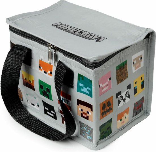 Puckator Petit sac isotherme lunch/six pack - 2 pcs - Impression Minecraft - 21 x 15 cm - 4,4 L