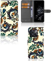 Coque avec pour OnePlus 10T Portefeuille Baroque Fleur