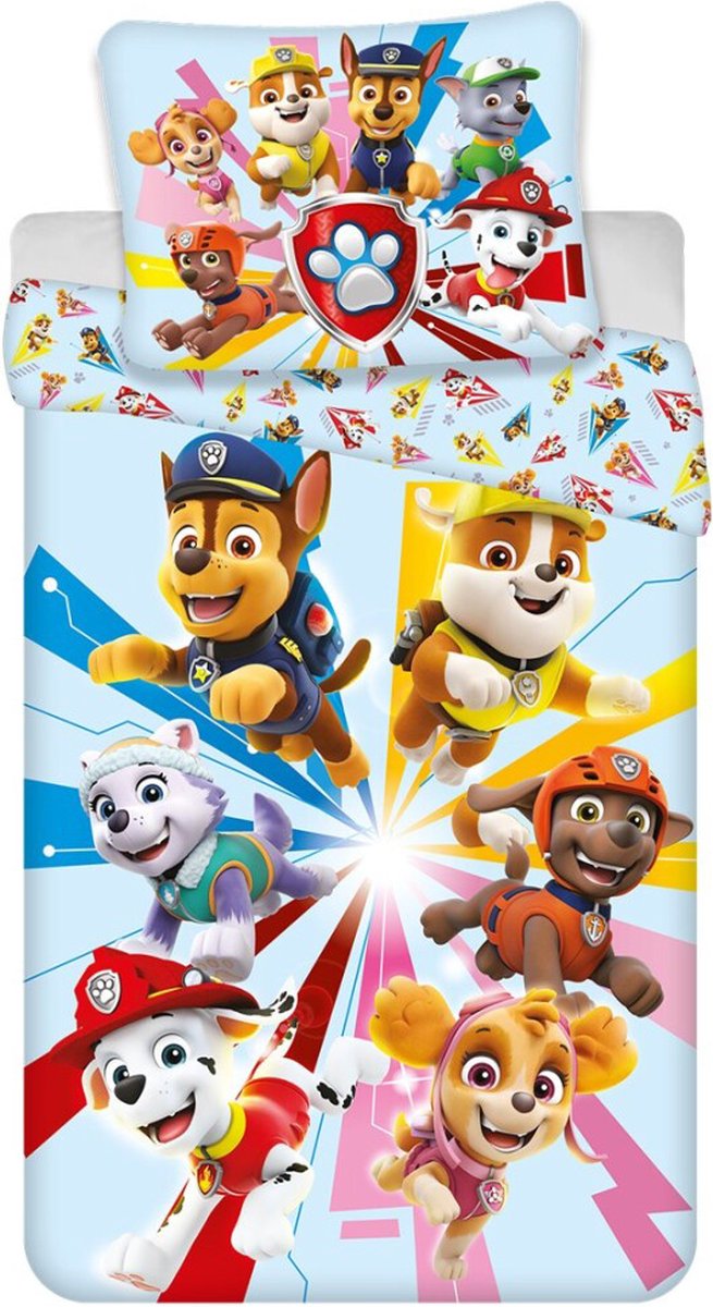 PAW Patrol Dekbedovertrek Squad - Eenpersoons - 140 x 200 cm - Polyester Multi Colour