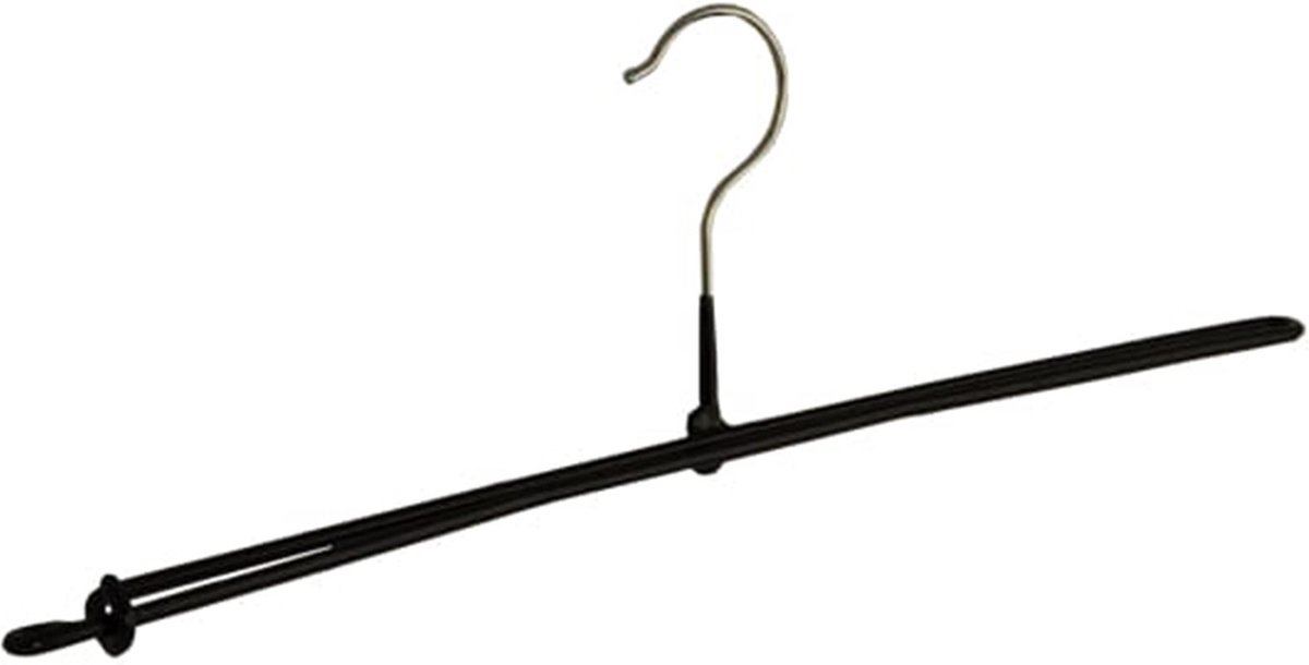 De Kledinghanger Gigant - 10 x Broekspeld / broekhanger / pantalonhanger / rokhanger metaal met zwarte anti-slip coating, 42 cm