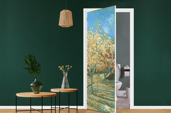 Deursticker Boomgaard in bloei - Vincent van Gogh - 75x205 cm - Deurposter