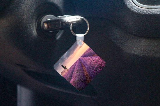 Porte-clés - Cadeaux - Lavande - Fleurs - Violet - Champ - Plastique
