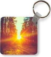 Sleutelhanger - Uitdeelcadeautjes - Zonsondergang - Bomen - Bos - Natuur - Plastic