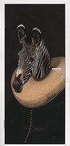 Deursticker Zebra - Kraag - Kunst - 75x205 cm - Deurposter