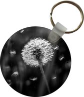 Sleutelhanger - Paardenbloem - Zwart - Wit - Plant - Plastic - Rond - Uitdeelcadeautjes