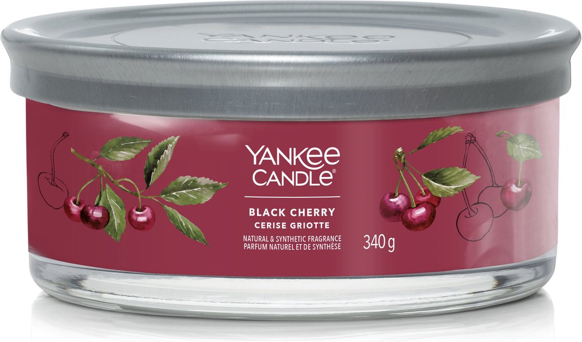 Yankee Candle Black Cherry Tumbler - 30 branduren - 5 lonten Rood