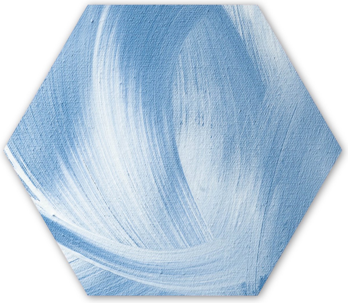 Hexagon wanddecoratie - Kunststof Wanddecoratie - Hexagon Schilderij - Blauw - Acrylverf - Design - 75x65 cm
