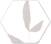 Hexagon wanddecoratie - Kunststof Wanddecoratie - Hexagon Schilderij - Bladeren - Design - Pastel - 120x103 cm