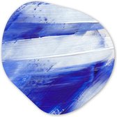Organische Wanddecoratie - Kunststof Muurdecoratie- Organisch Schilderij - Verf - Design - Blauw- 40x40 cm - Asymmetrische spiegel vorm op kunststof