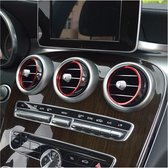 7 Stuks Luchtrooster Dashboard Ringen Decoratie Rood AMG look Styling Geschikt voor Mercedes Benz C Klasse W205 GLC